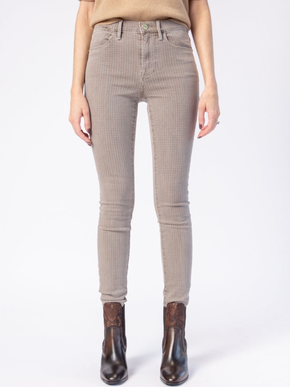 FRAME Le High Skinny Jeans in Tawny Multi Size 28